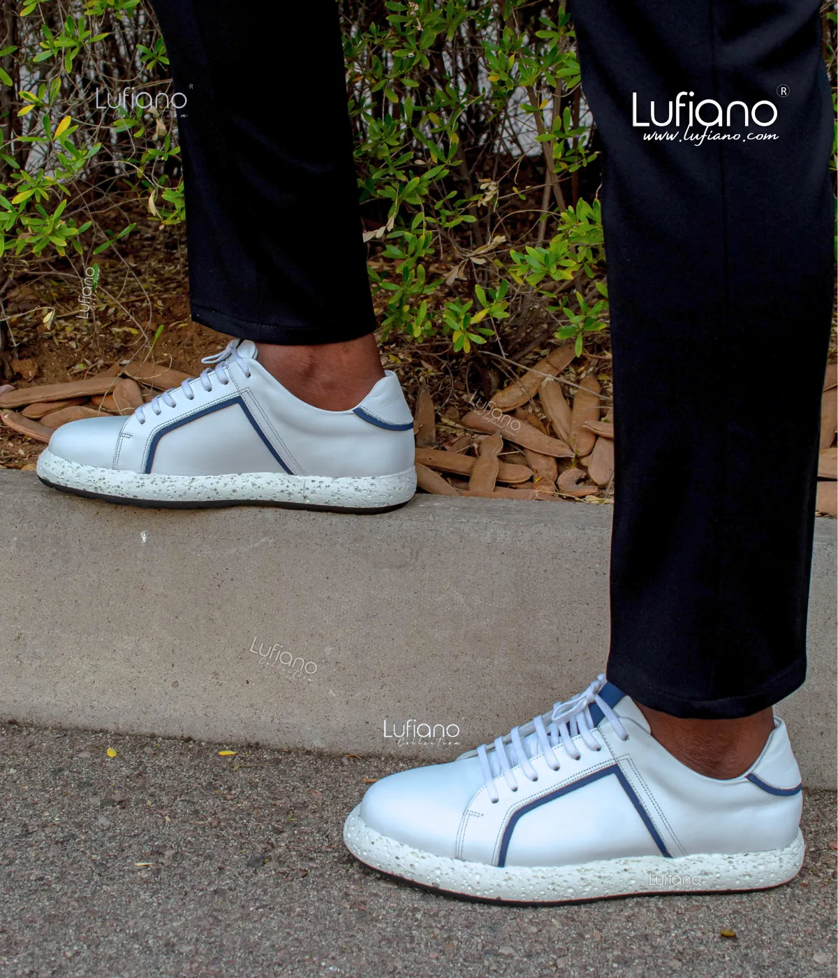 216 - Lufiano Leather Sneaker- White