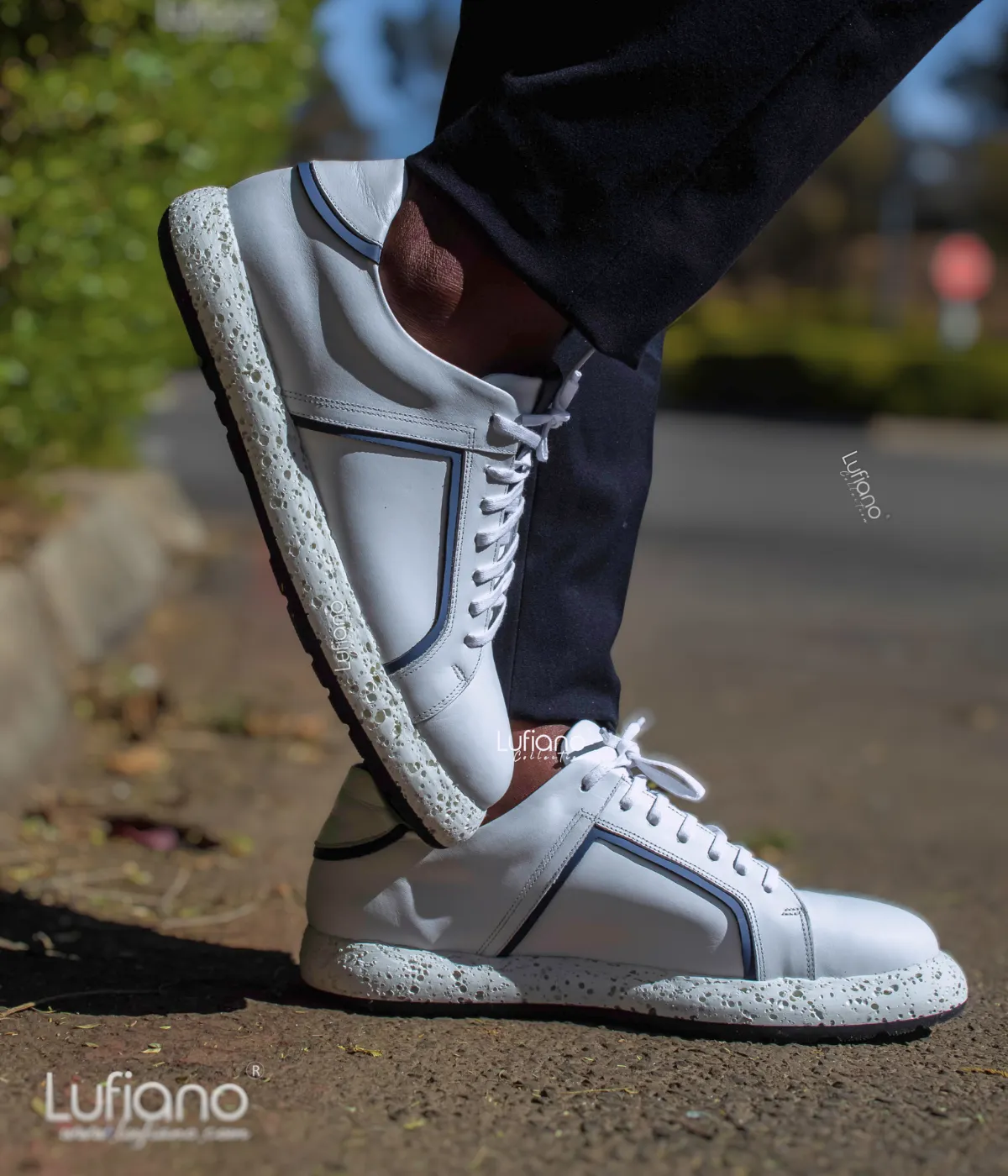 216 - Lufiano Leather Sneaker- White