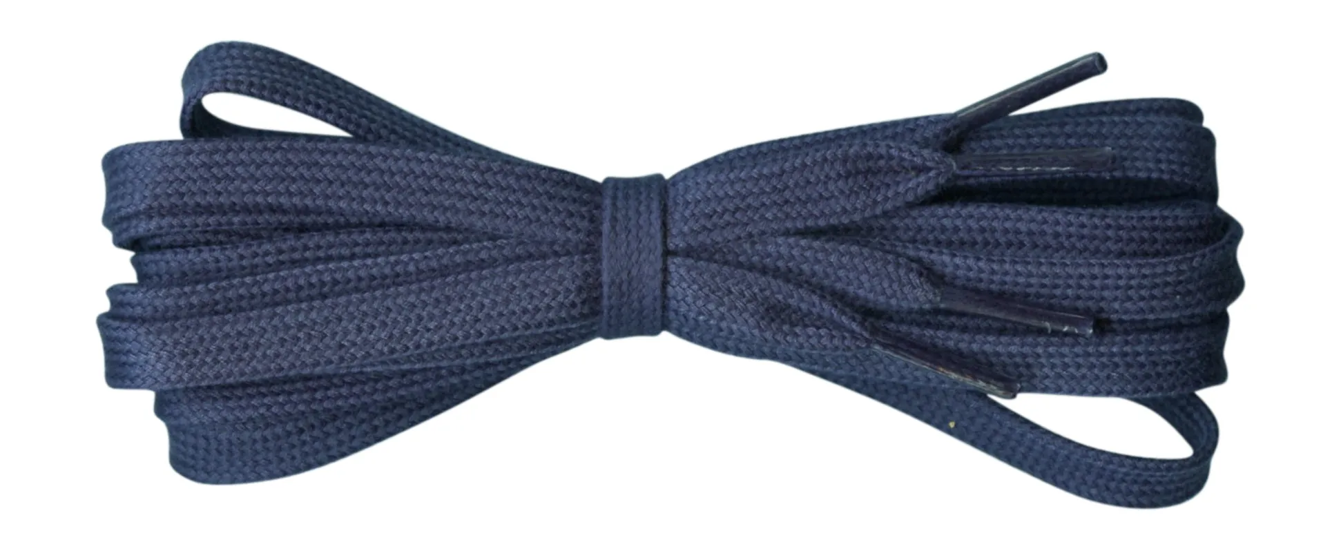 8 mm Flat Navy Cotton Trainer Shoelaces