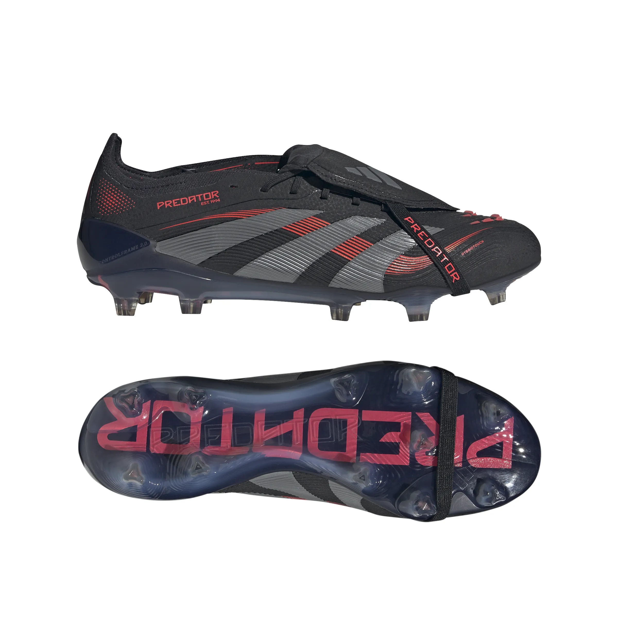 adidas Predator Elite FT FG Firm Ground Soccer Cleat - core black/grey four/lucid red