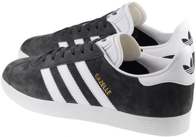 Adidas Trainers Mens Gazelle Grey White Gold Metallic