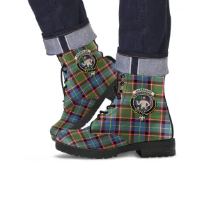 Aikenhead Tartan Leather Boots with Family Crest