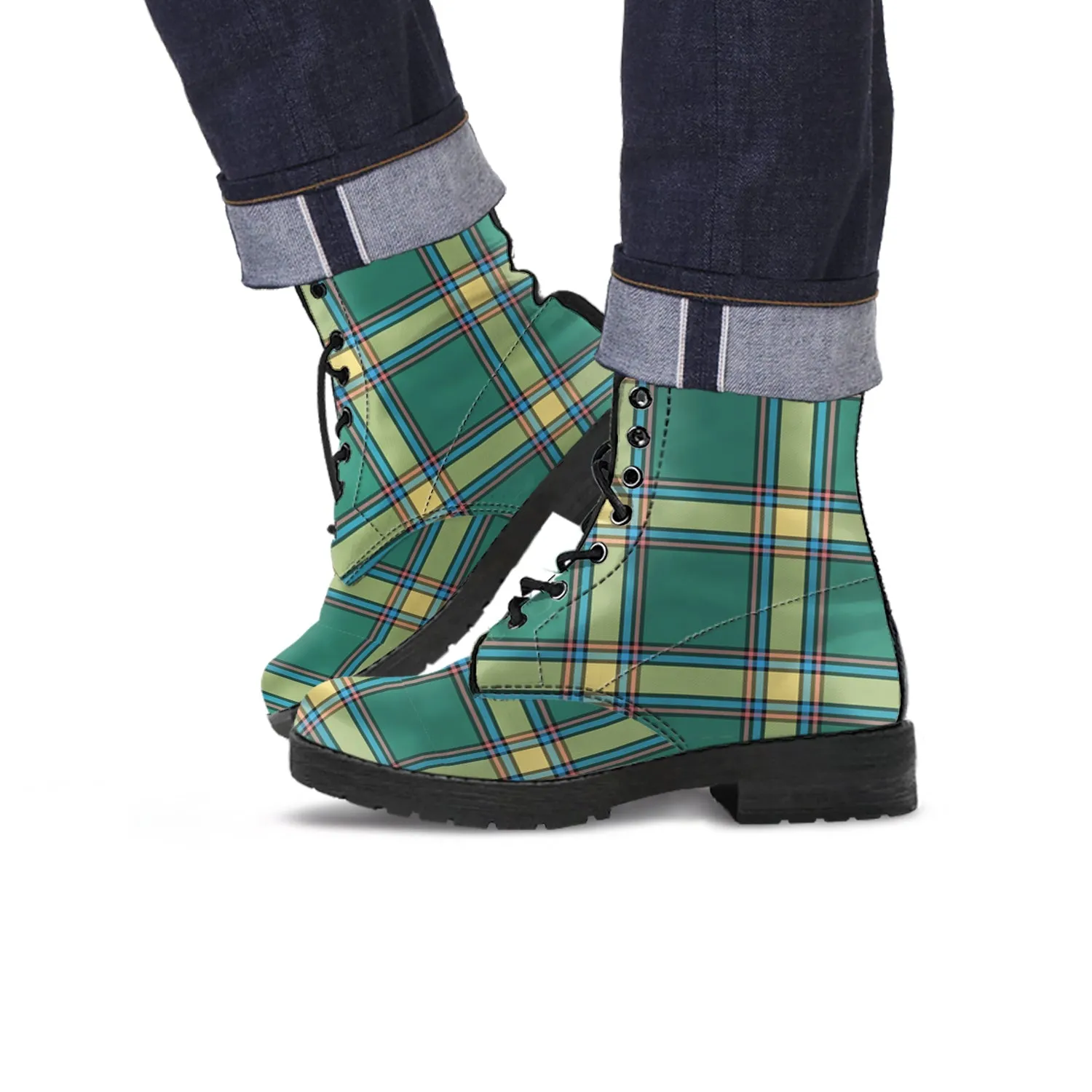 Alberta Province Canada Tartan Leather Boots