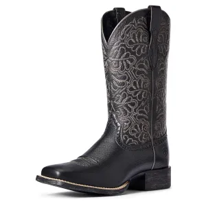 Ariat Black Deertan Round Up Remuda Broad Square Toe Western Boots for Women