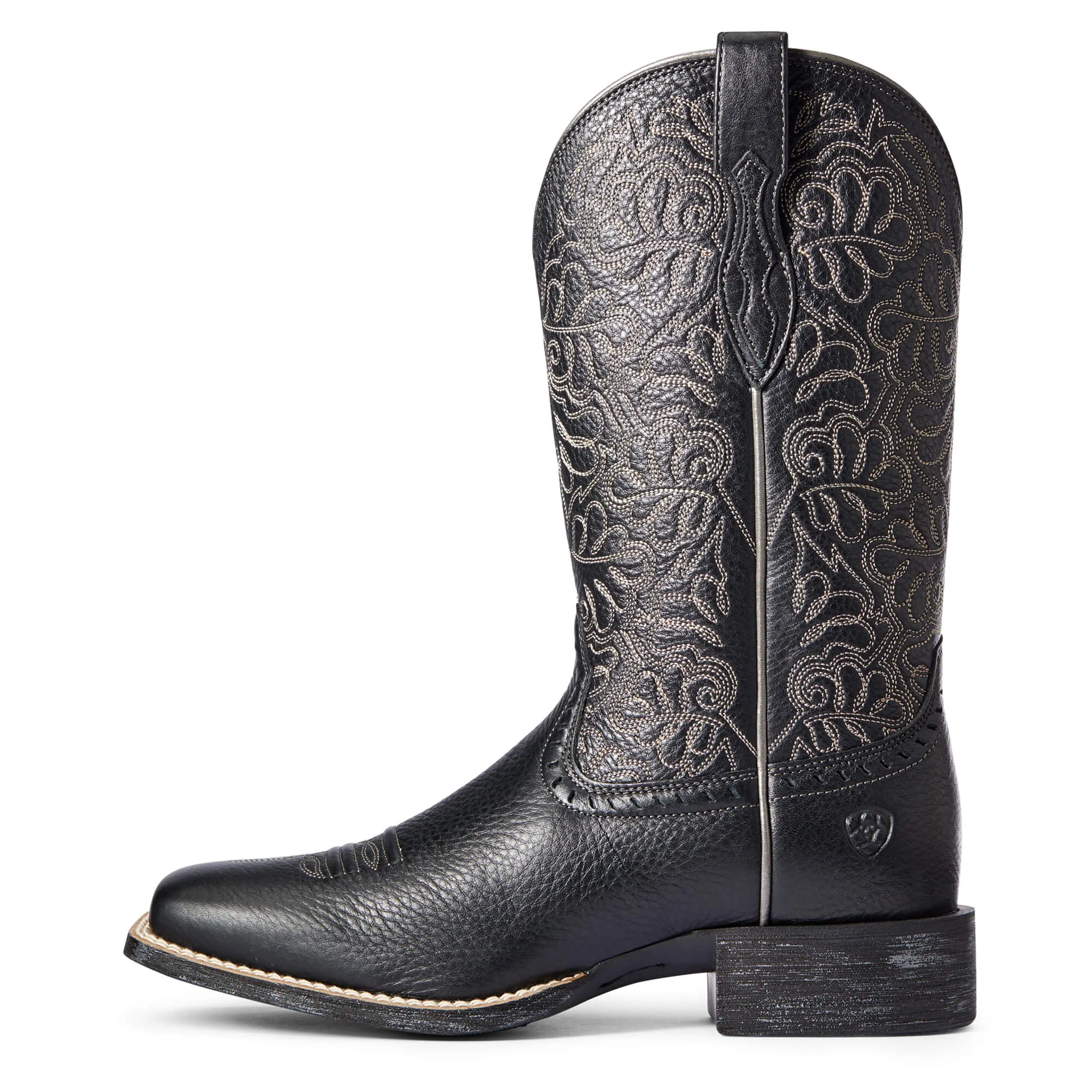 Ariat Black Deertan Round Up Remuda Broad Square Toe Western Boots for Women