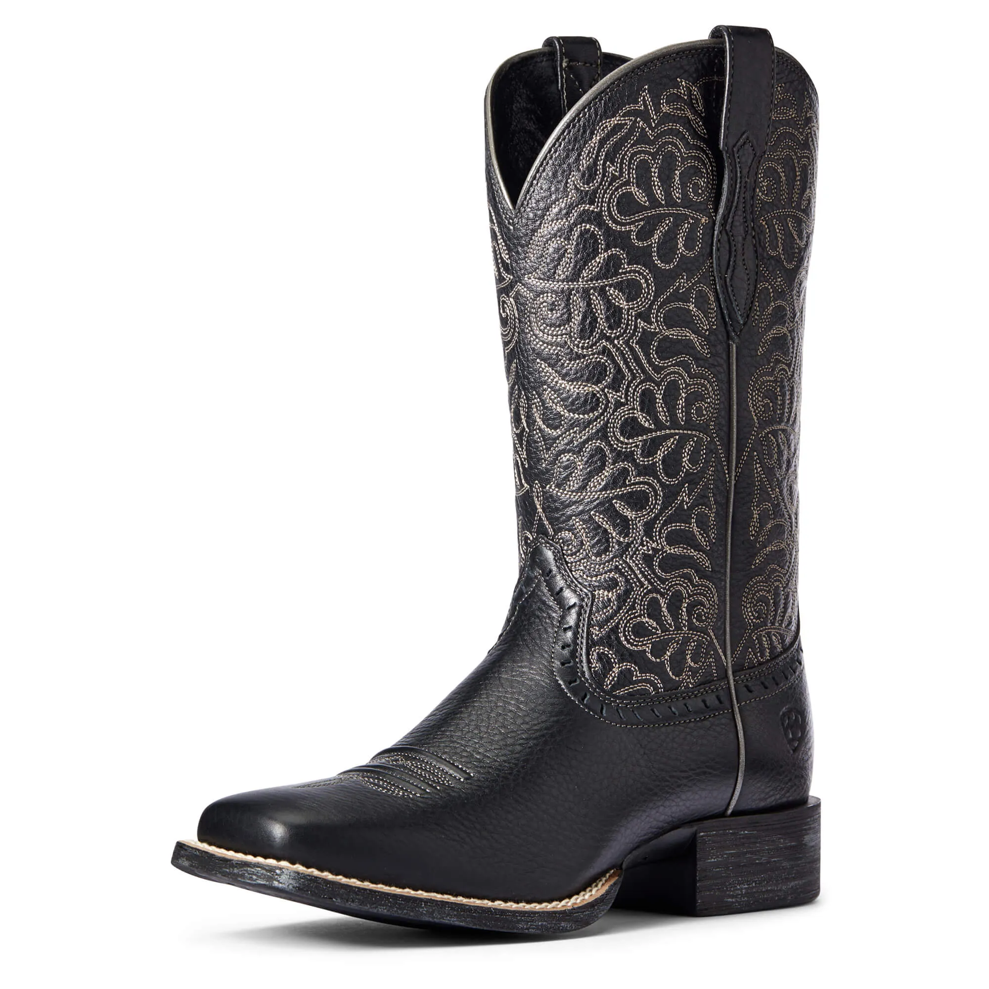 Ariat Black Deertan Round Up Remuda Broad Square Toe Western Boots for Women