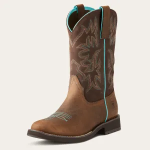 Ariat Distressed Brown Delilah Round Toe Western Boots for Women