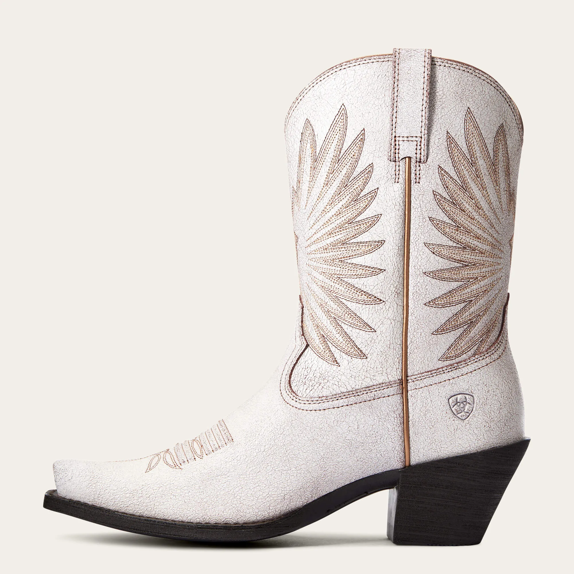 Ariat Distressed White Goldie Snip Toe Western Boots for Women