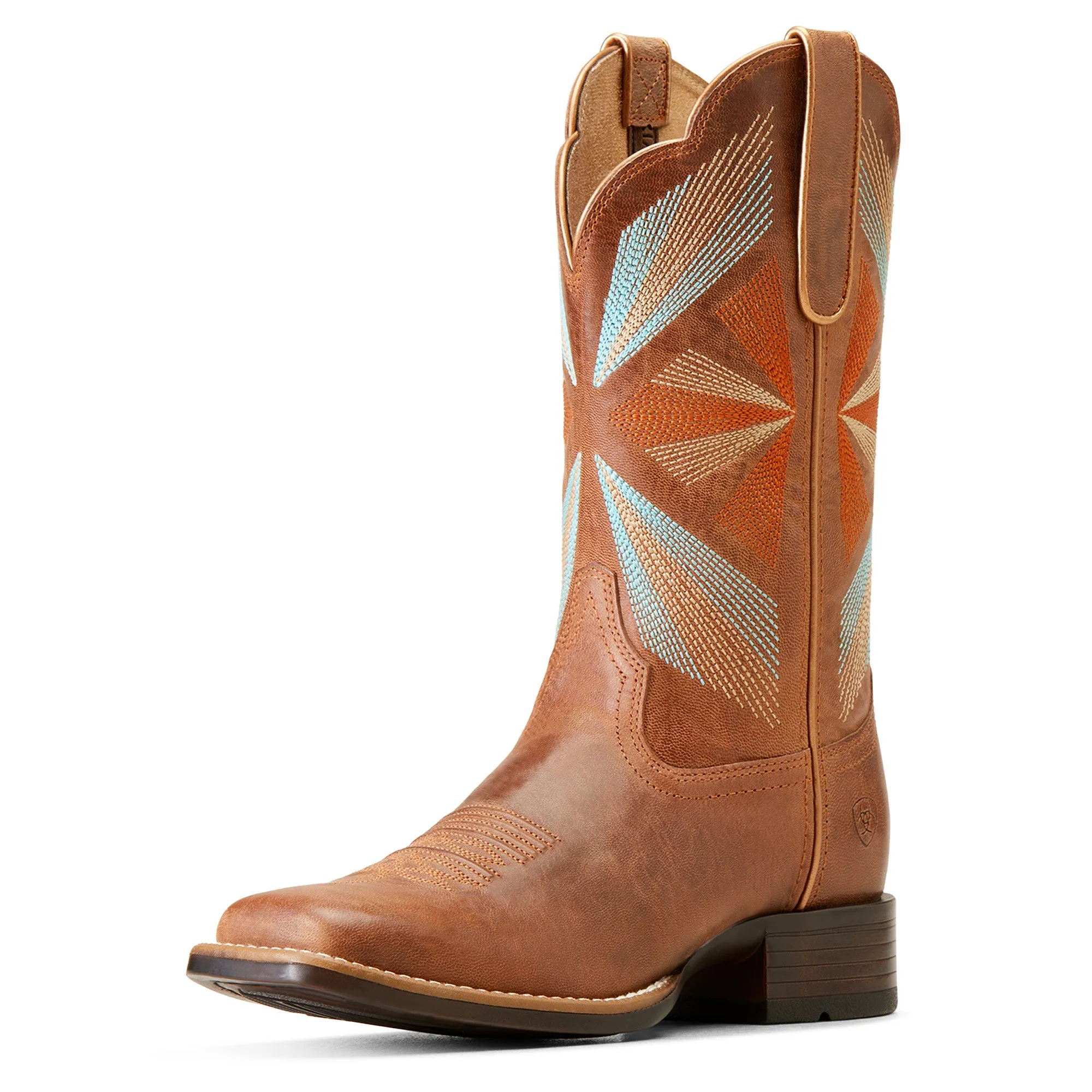 Ariat Ladies Oak Grove Maple Glaze Square Toe Western Boots 10047052