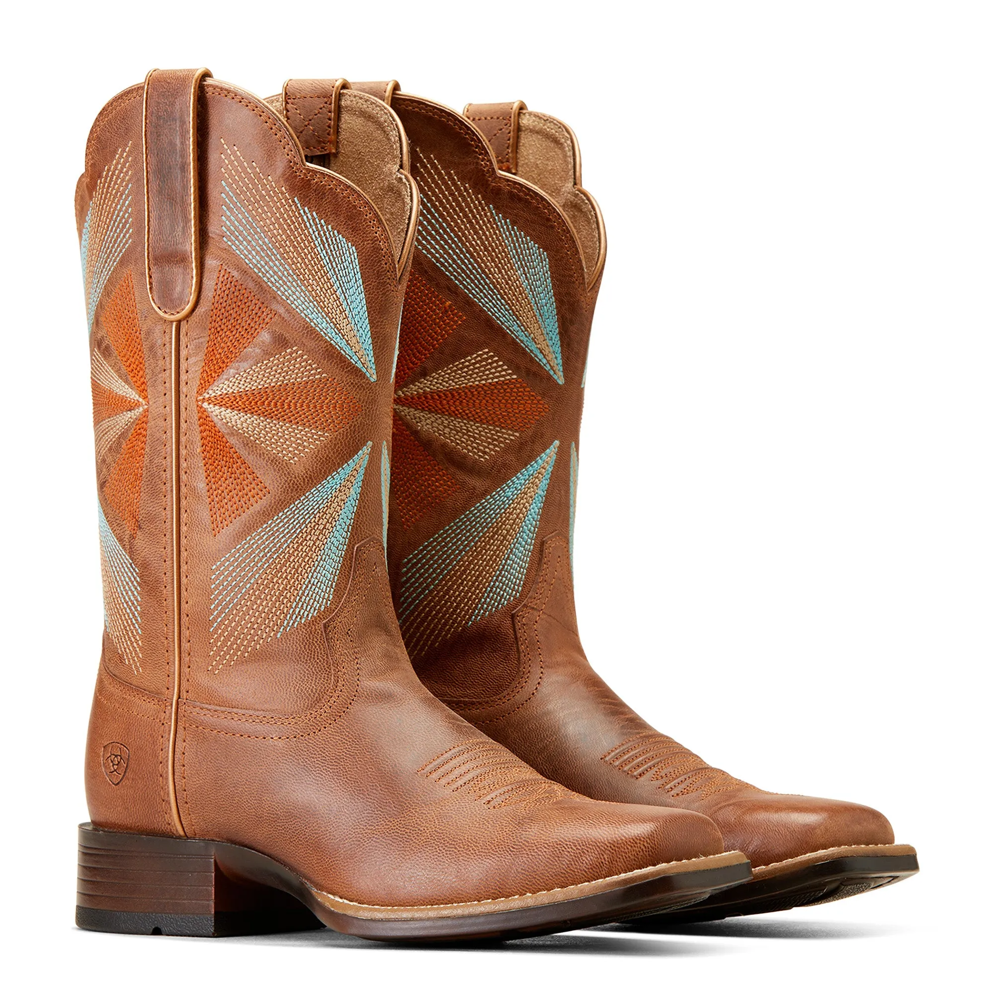 Ariat Ladies Oak Grove Maple Glaze Square Toe Western Boots 10047052