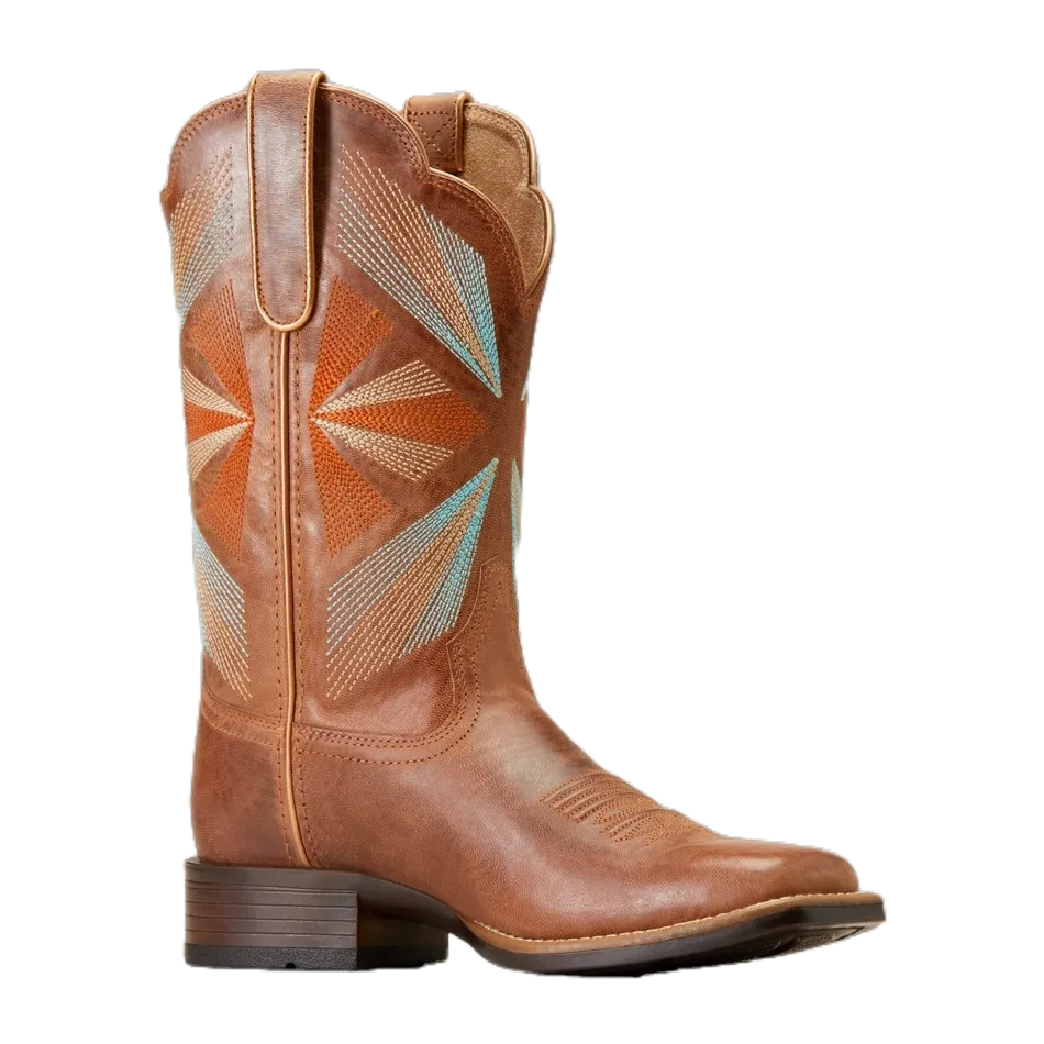 Ariat Ladies Oak Grove Maple Glaze Square Toe Western Boots 10047052