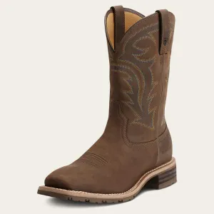 Ariat Men's Distressed Brown Waterproof Hybrid Rancher Broad Square Toe Western Boots