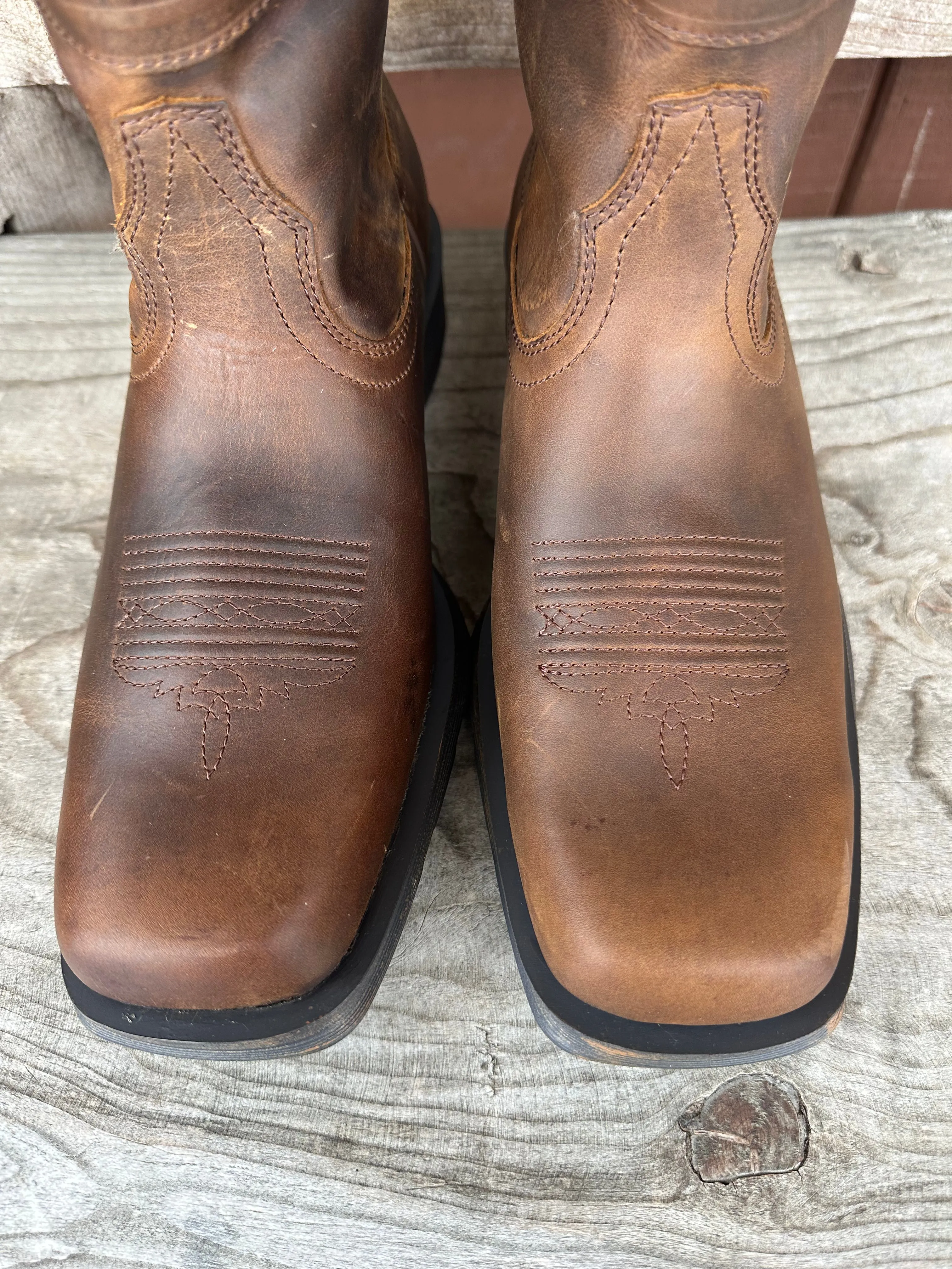 Ariat Men's Rambler Patriot Brown Square Toe Cowboy Boots 10029692