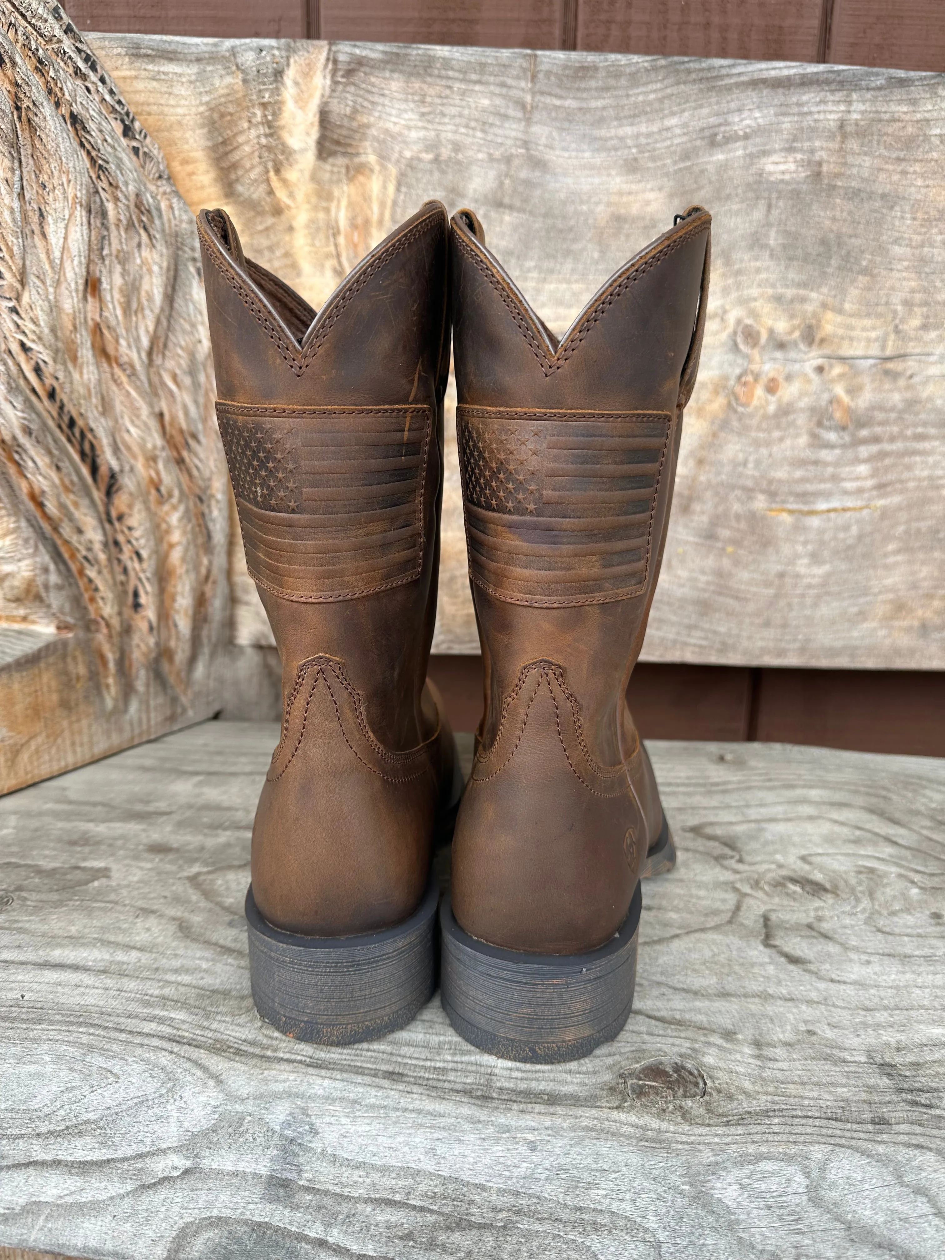 Ariat Men's Rambler Patriot Brown Square Toe Cowboy Boots 10029692