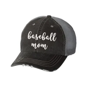 Baseball Mom Distressed Ladies Trucker Hat