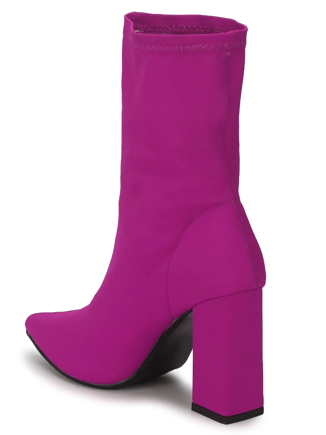 Bernie Fuschia Lycra Ankle Boots