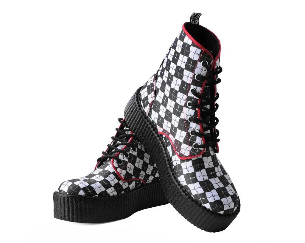 Black & White Checkered Barbwire Mondo Boot