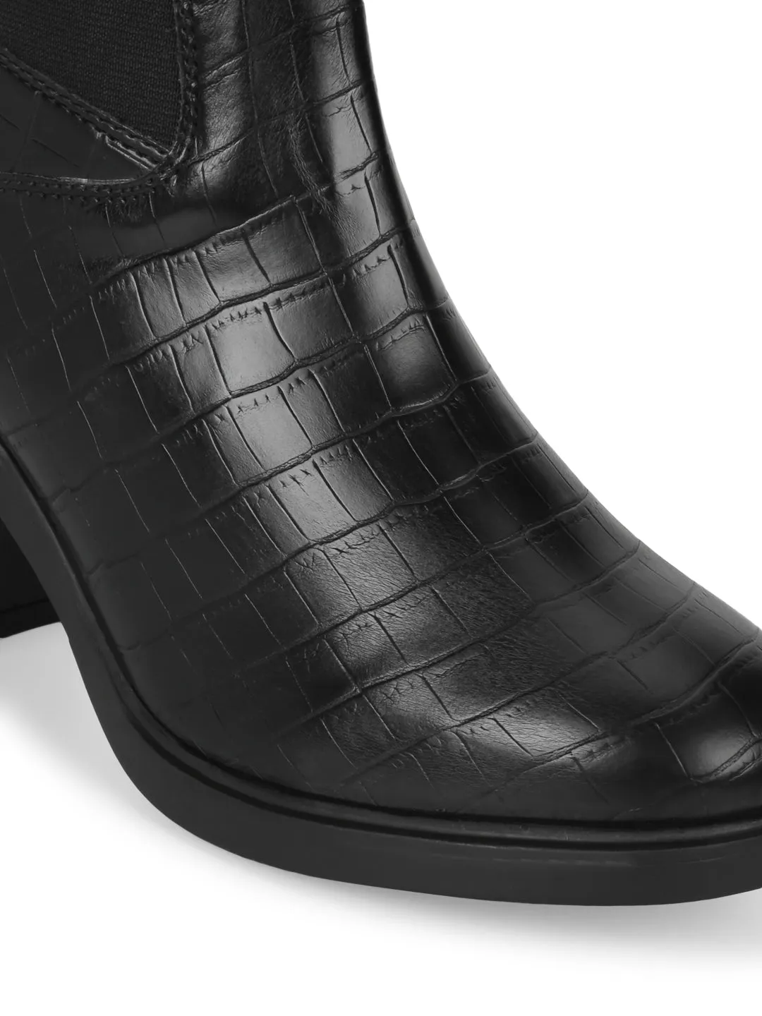 Black Croc PU Block Ankle Boots (TC-ST-BRUCE-BLKCROCPU)