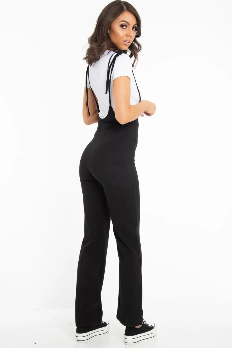 Black White T-Shirt Underlay Scoop Jumpsuit - Fern