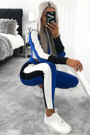 Blue White and Black Striped Tracksuit - Cayla