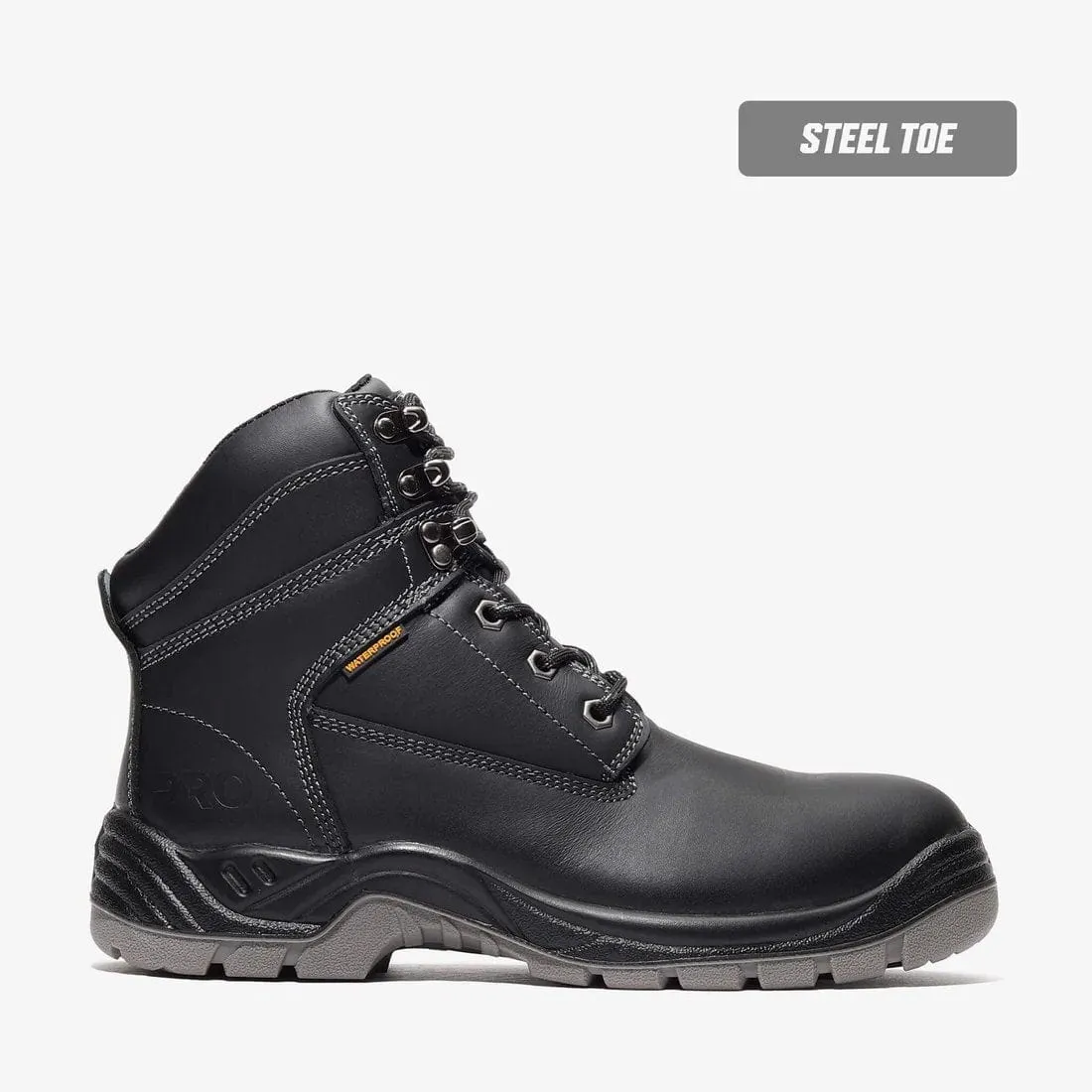 Bonanza Titan PRO 6" Plain Toe Work Boots (Steel Toe) - Black