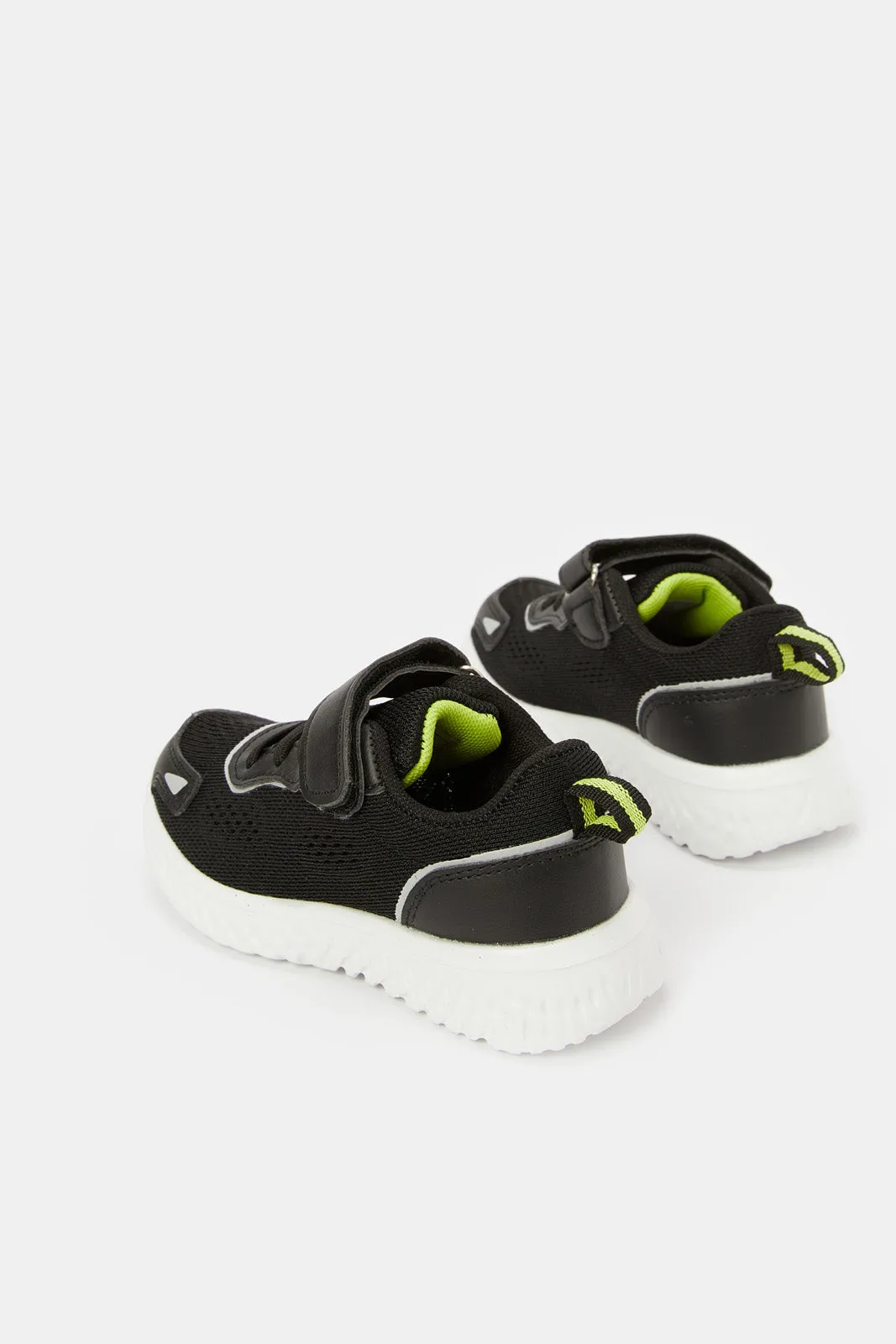 Boys Black Material Block Sneaker