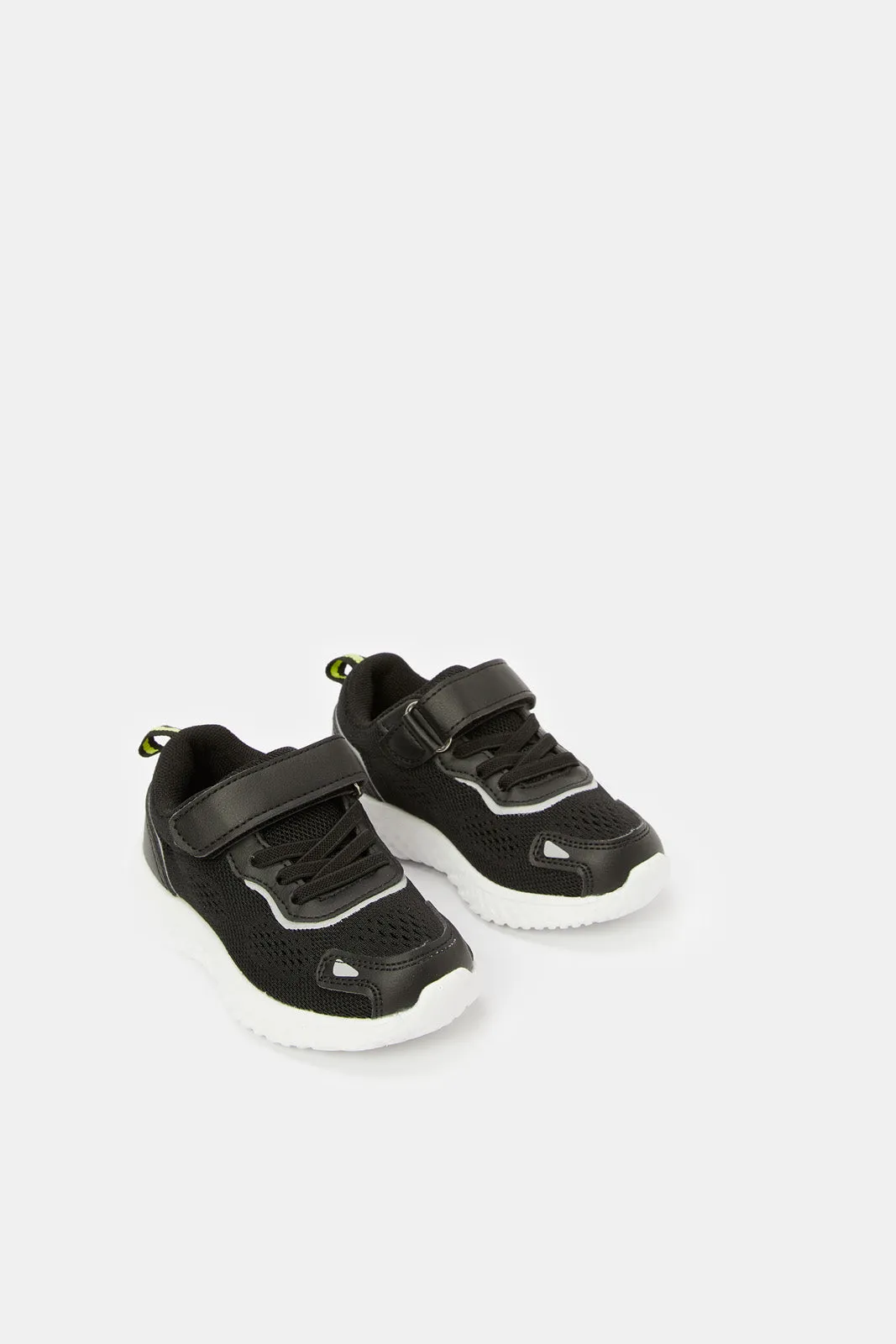 Boys Black Material Block Sneaker