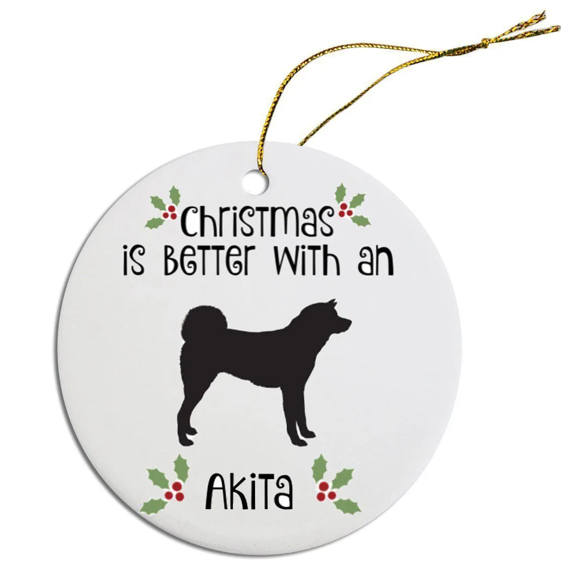 Breed Specific Round Christmas Ornament Akita