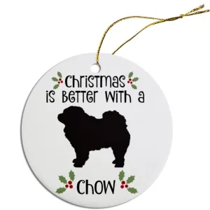 Breed Specific Round Christmas Ornament Chow