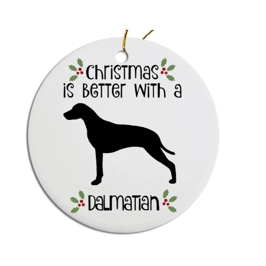 Breed Specific Round Christmas Ornament Dalmatian