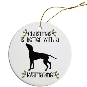 Breed Specific Round Christmas Ornament Weimaraner