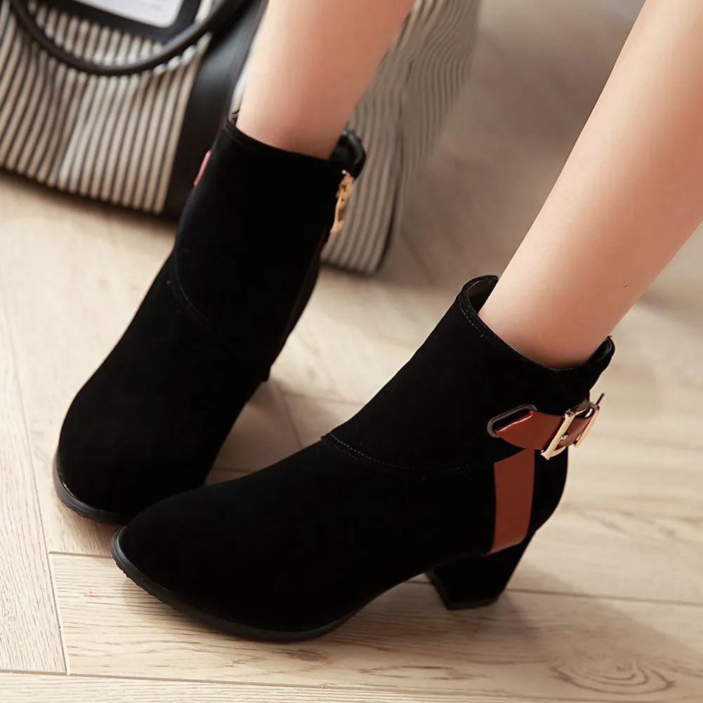 Buckle Boots Ankle Boots Winter High Heels