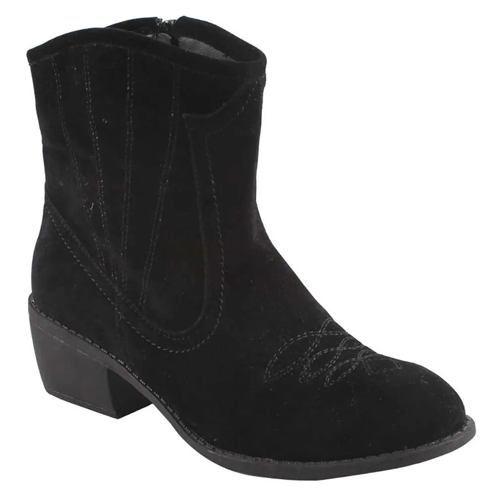 Calico-2 Black Women Cowboy Ankle Booties