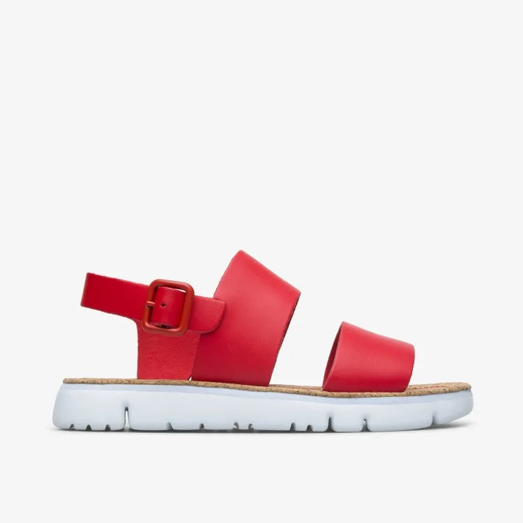 Camper Sandal: Red Leather