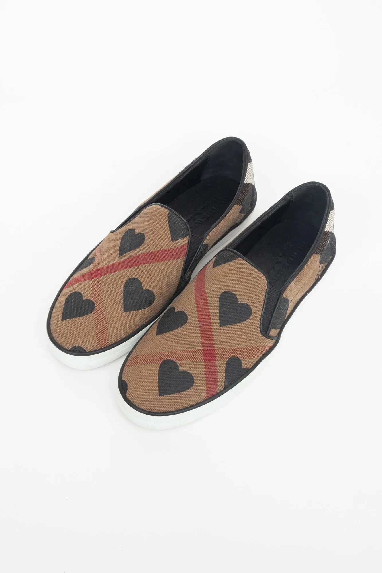 Canvas Heart Slip On Sneakers