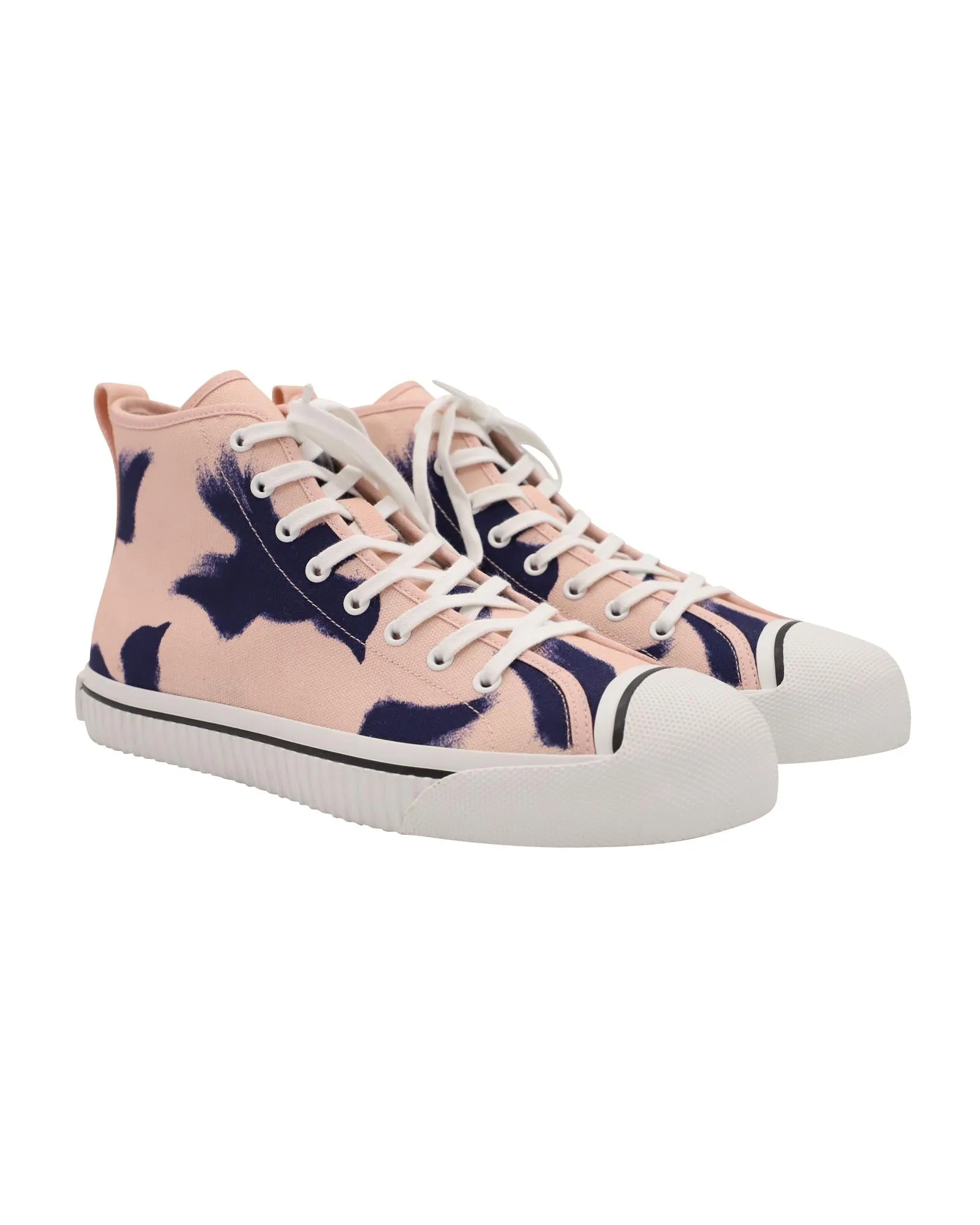 Canvas High Top Sneakers with Bird Pattern Lining