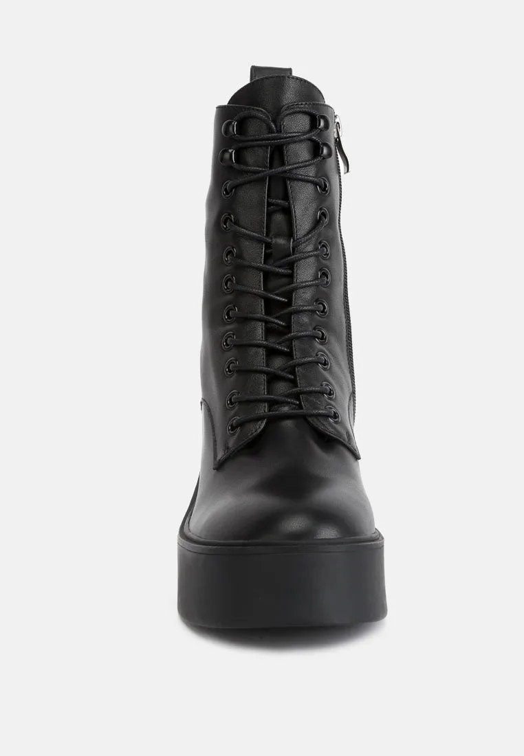 Carmac High Ankle Platform Boots In Black