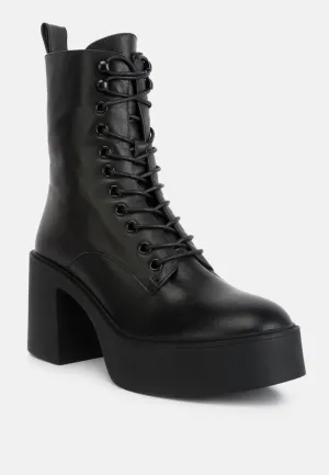 Carmac High Ankle Platform Boots In Black