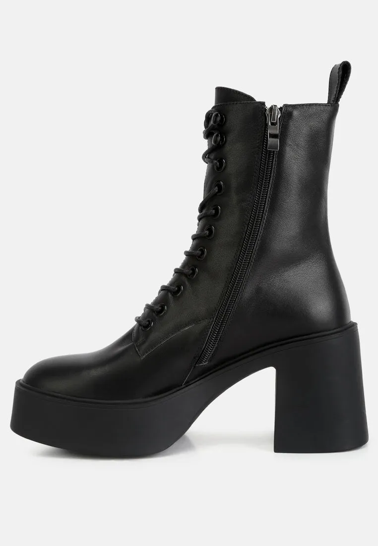 Carmac High Ankle Platform Boots In Black