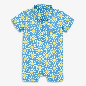 Clearance baby button down shortie in cutout suns