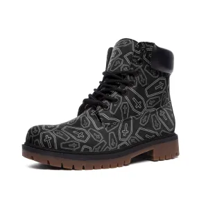 Coffin Print Casual Leather Lightweight boots TB