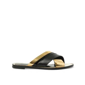 Cross Sandal in Gold