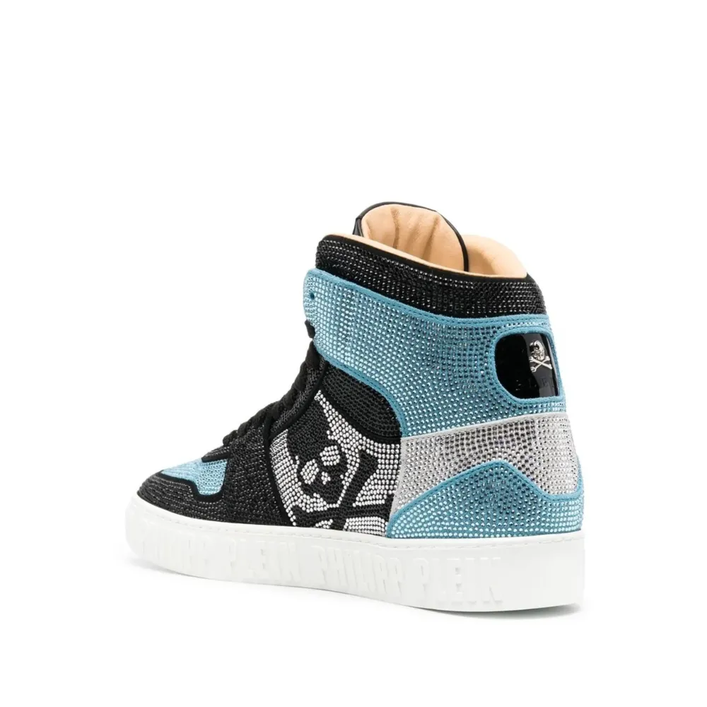 Crystal-Embellished High-Top Sneakers