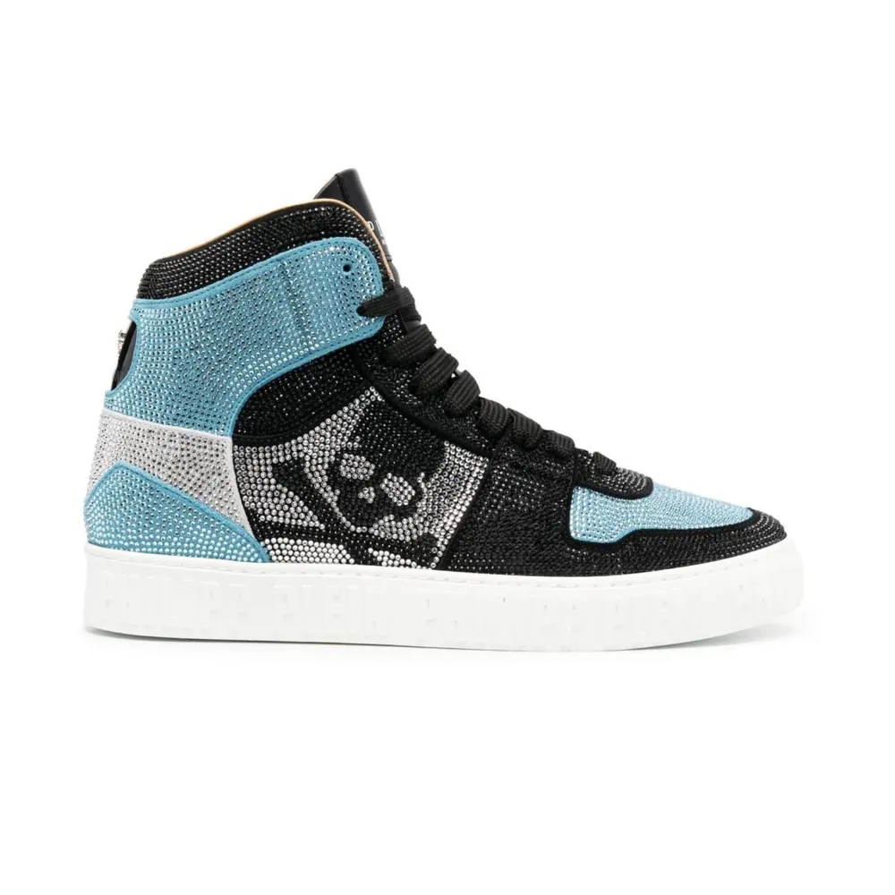 Crystal-Embellished High-Top Sneakers