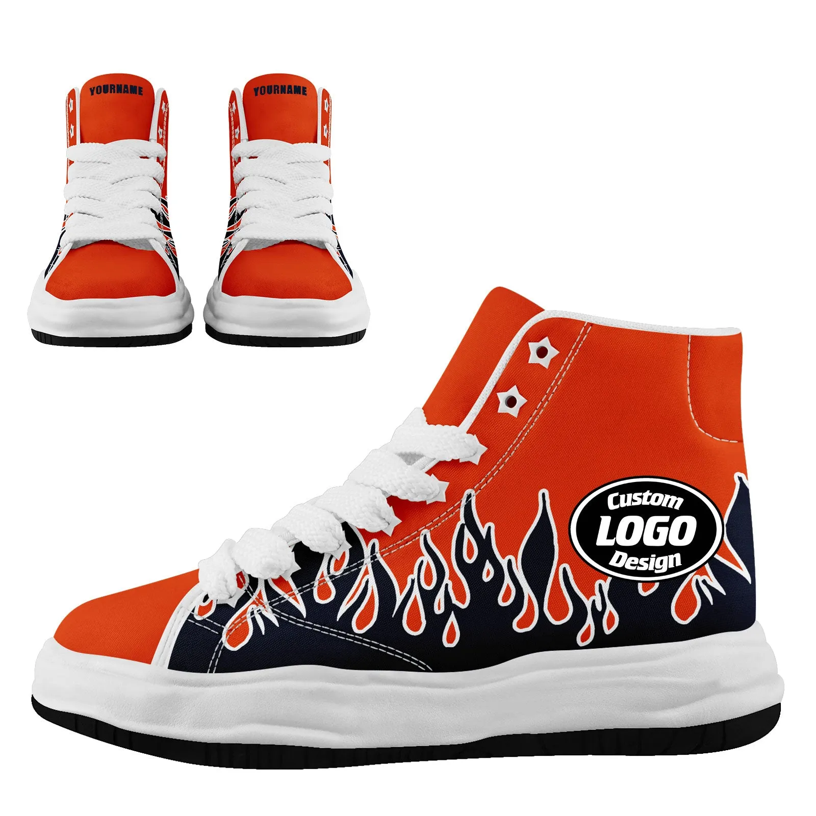 Custom Orange Blue Chicago Firesoul Shoes Personalized Sneaker FN039-D020272-7