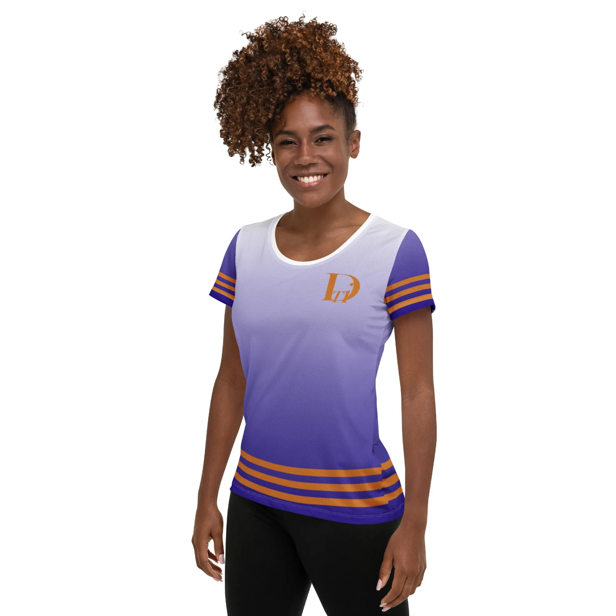 Descendants of the Island Blueberry Gold Women's Athletic T-shirt