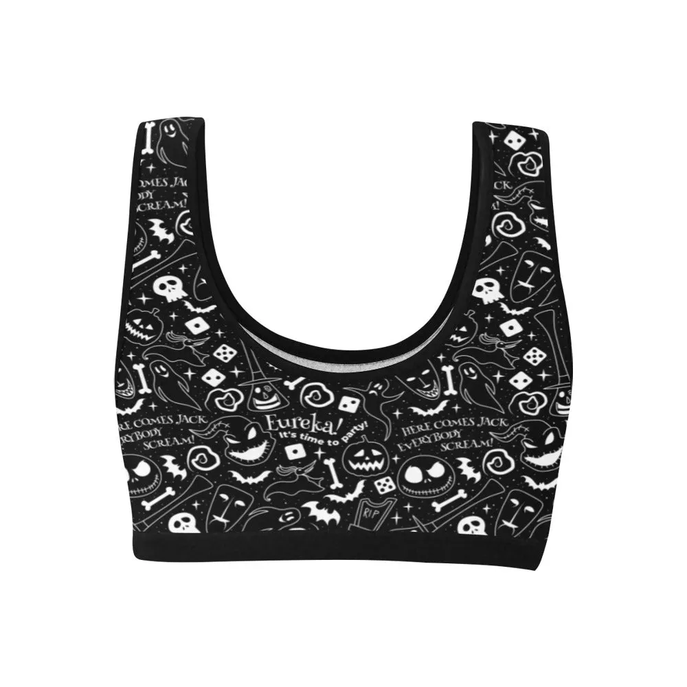 Disney Nightmare Before Christmas Everybody Scream Women's Athletic Sports Bra