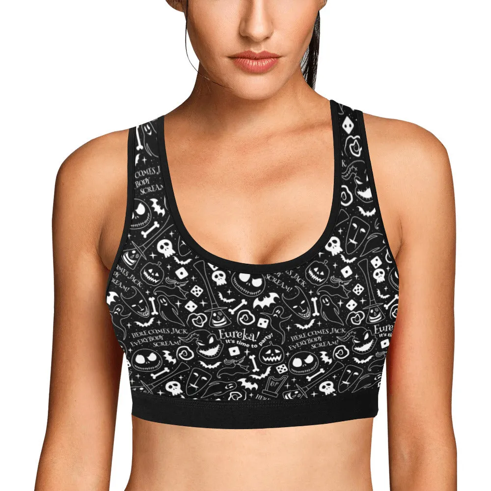 Disney Nightmare Before Christmas Everybody Scream Women's Athletic Sports Bra