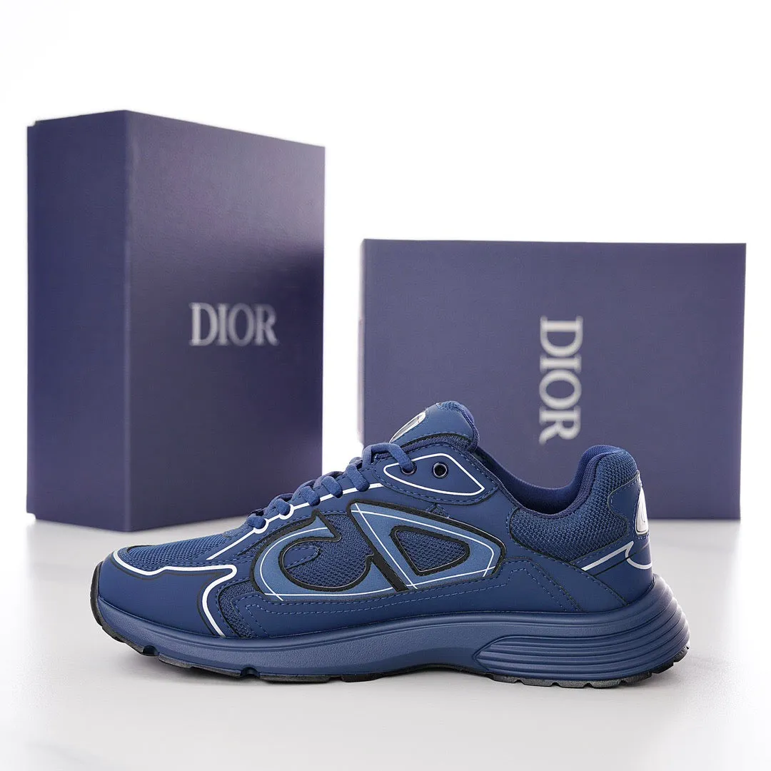 DOR B30  Deep Blue Mesh and Technical Fabric Sneakers -115