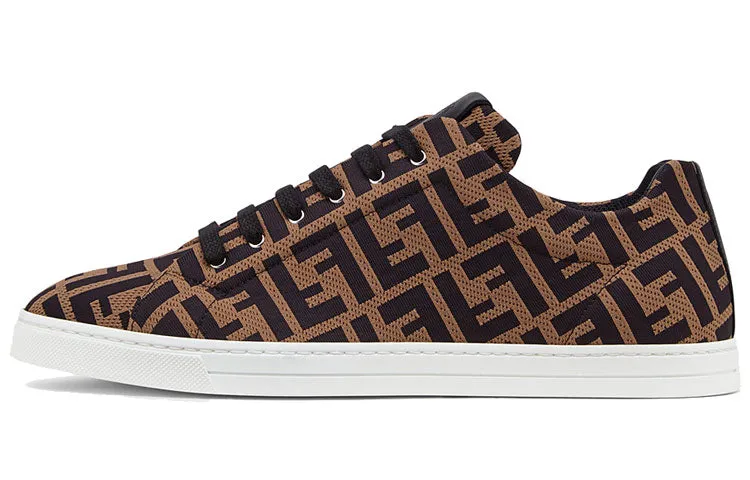 Fendi Tech canvas low-top sneakers, brown